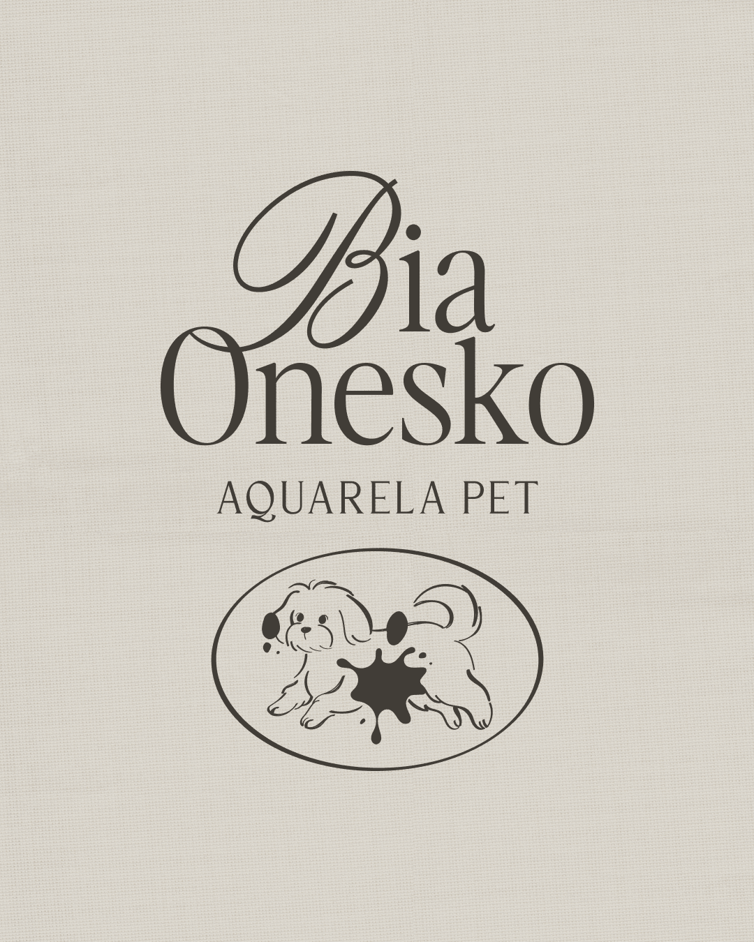 Assinatura e símbolo da marca do projeto BIA ONESKO