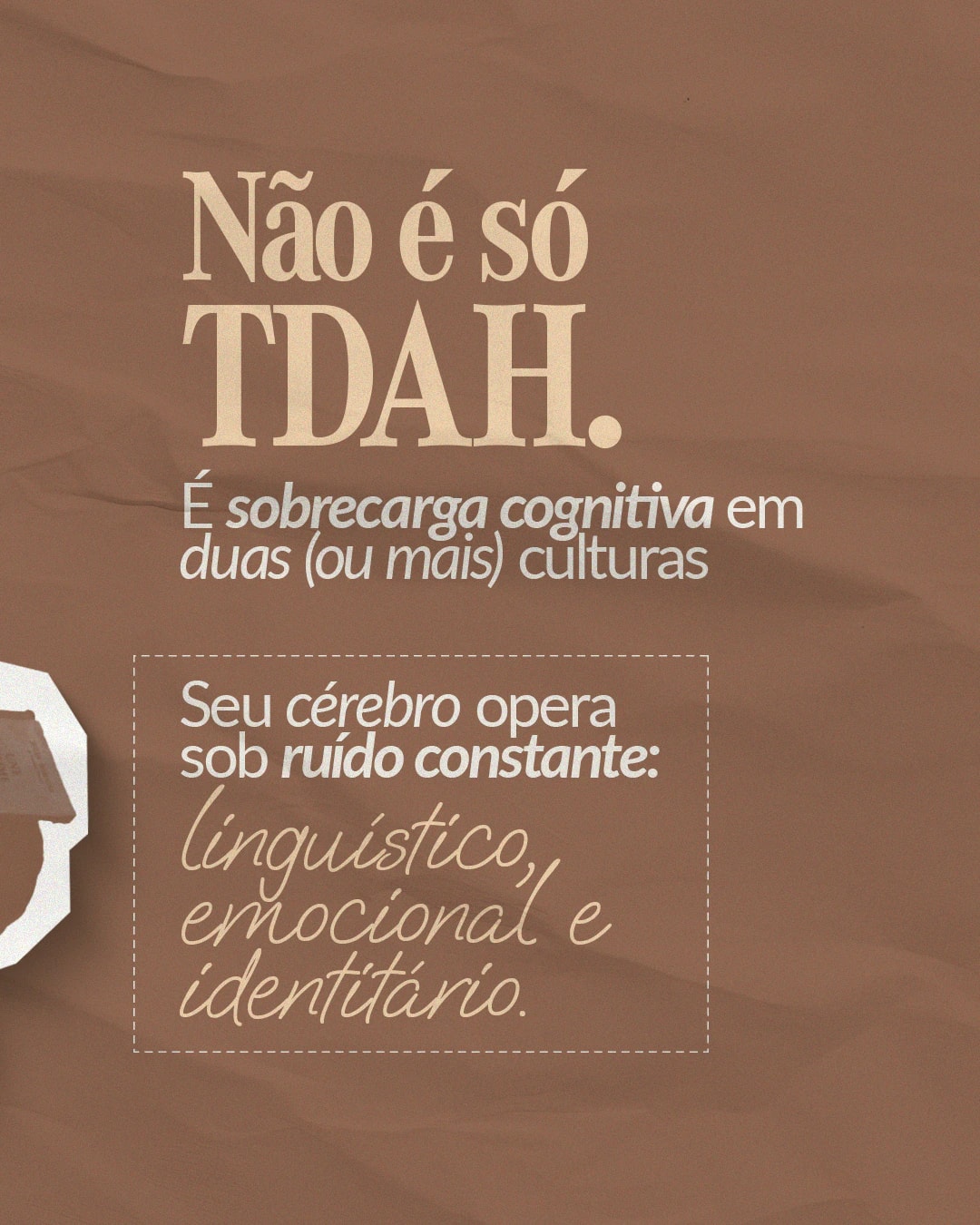 Sobrecarga cognitiva vivida entre duas culturas do projeto ERIKA ABREU CLARES