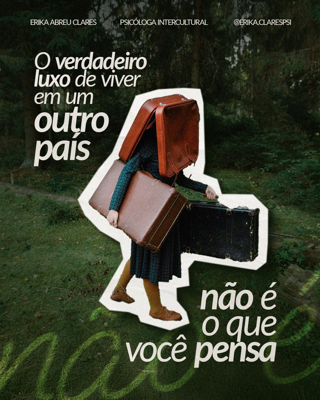 Capa sobre o verdadeiro luxo de viver em outro país do projeto ERIKA ABREU CLARES