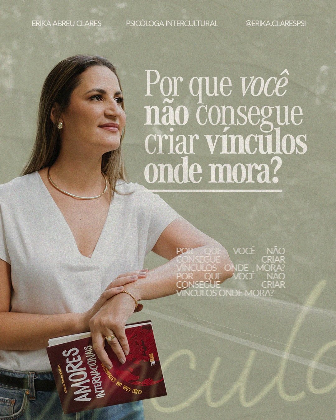 Capa sobre a dificuldade de criar vínculos onde mora do projeto ERIKA ABREU CLARES