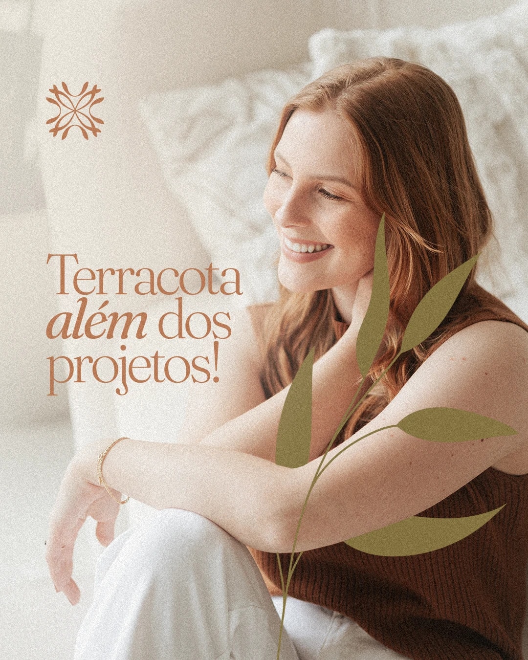 Composição da marca Terracotta com fotografia e formas orgânicas do projeto TERRACOTTA