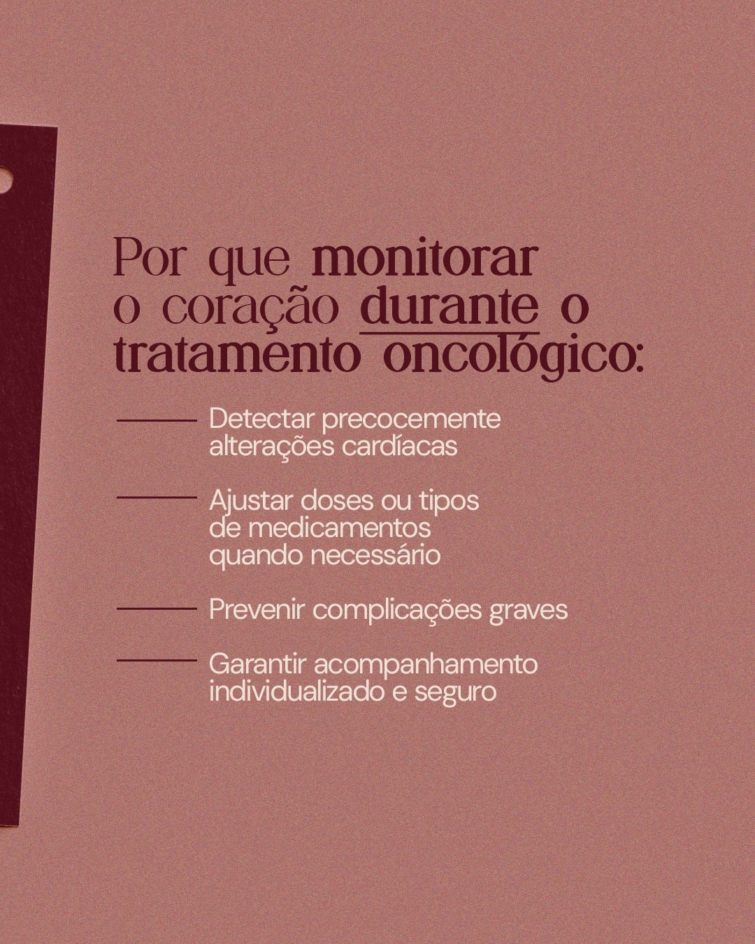 Motivos para acompanhar a saúde cardíaca durante o tratamento do projeto DRA. THAIS MARCOTO