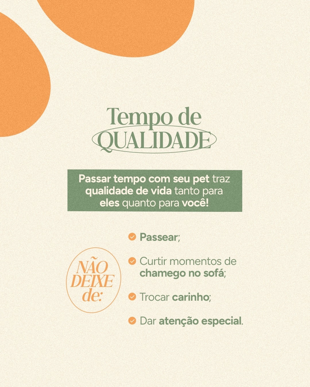 Post sobre tempo de qualidade entre tutores e pets do projeto VETTITUDE