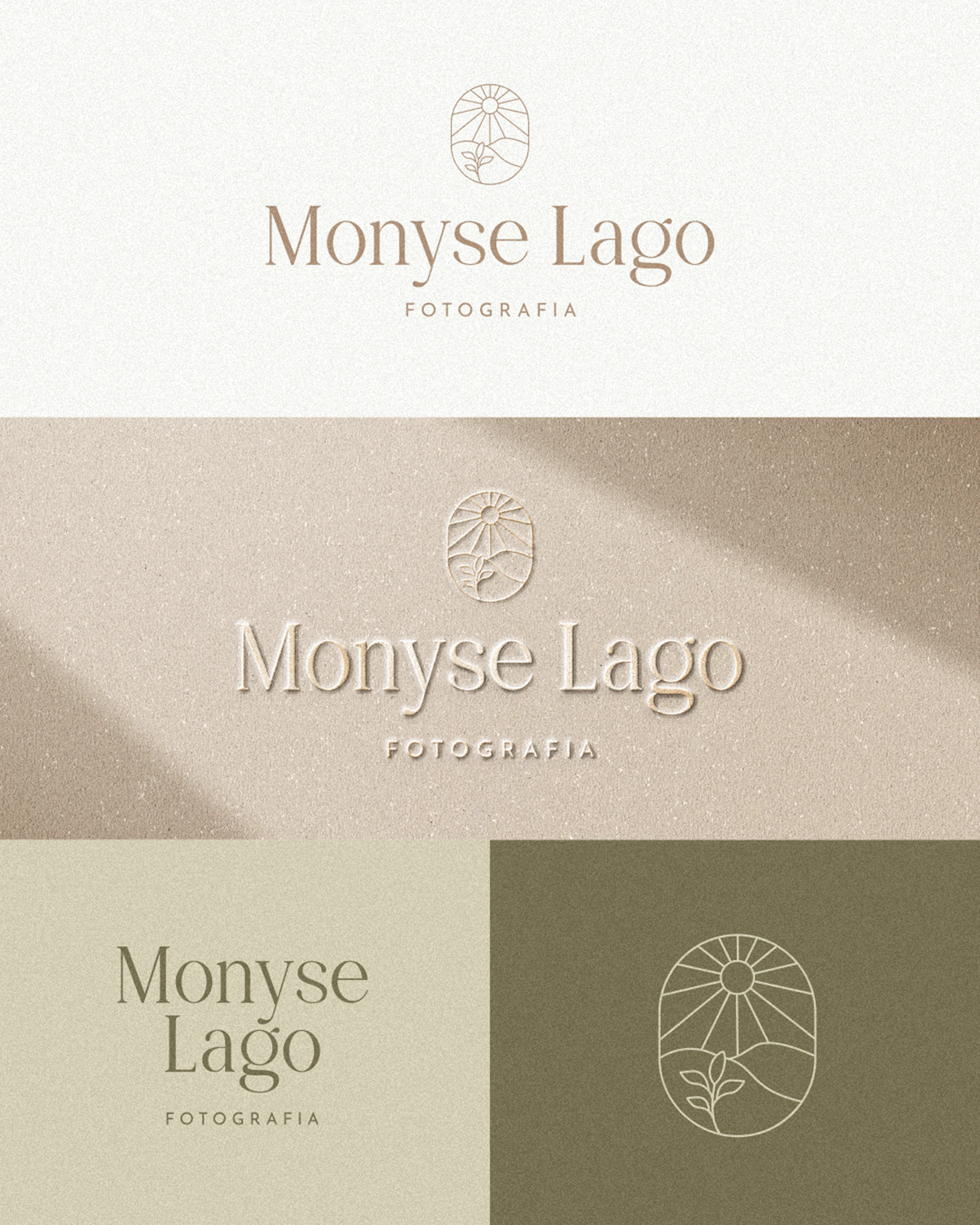 Sistema de logotipos, símbolo e paleta de cores da identidade do projeto MONYSE LAGO